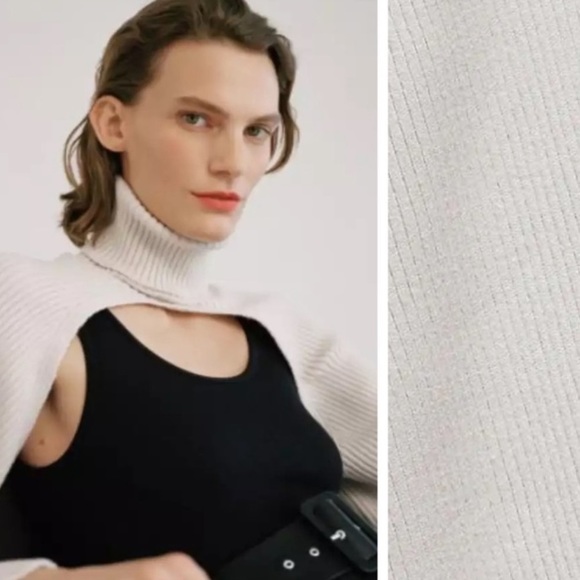 NWT. Zara Ecru Knit Arm Warmers. Size M. - Picture 2 of 7